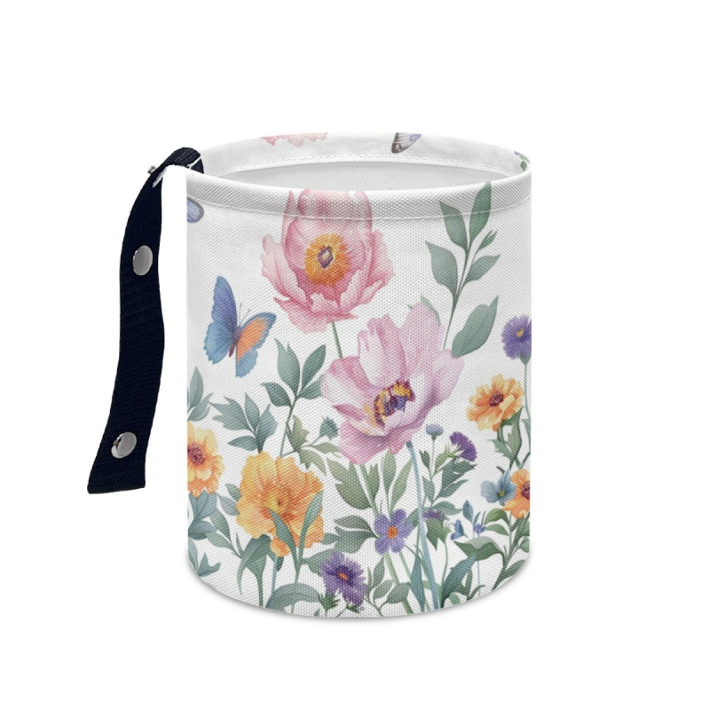Coș de gunoi auto atârnat, poliester, potrivire universală, imprimare logo personalizabilă, design imprimabil cu model floral