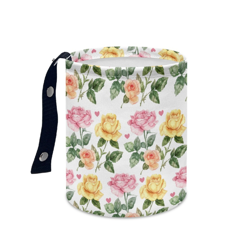 Coș de gunoi auto atârnat, poliester, potrivire universală, imprimare logo personalizabilă, design imprimabil cu model floral
