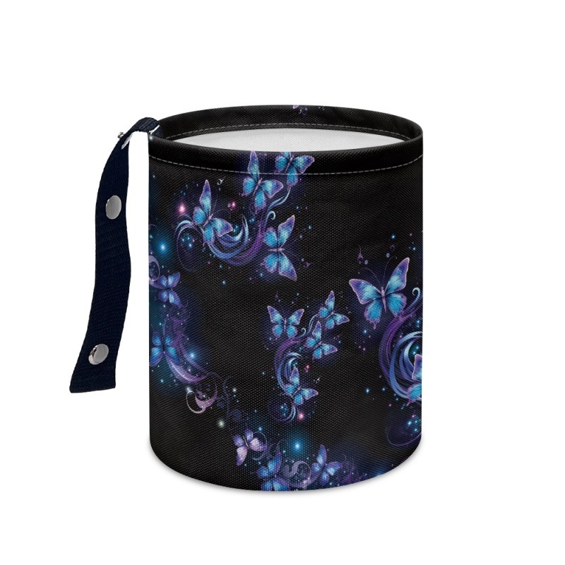 Coș de gunoi auto atârnat, poliester, potrivire universală, imprimare logo personalizabilă, design imprimabil cu model floral