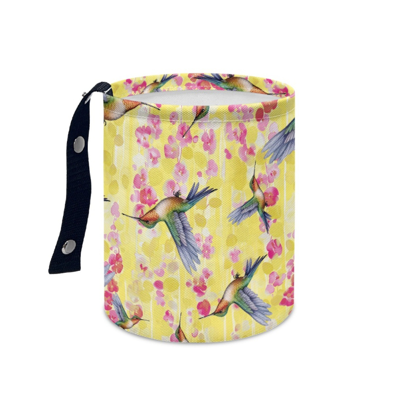Coș de gunoi auto atârnat, poliester, potrivire universală, imprimare logo personalizabilă, design imprimabil cu model floral