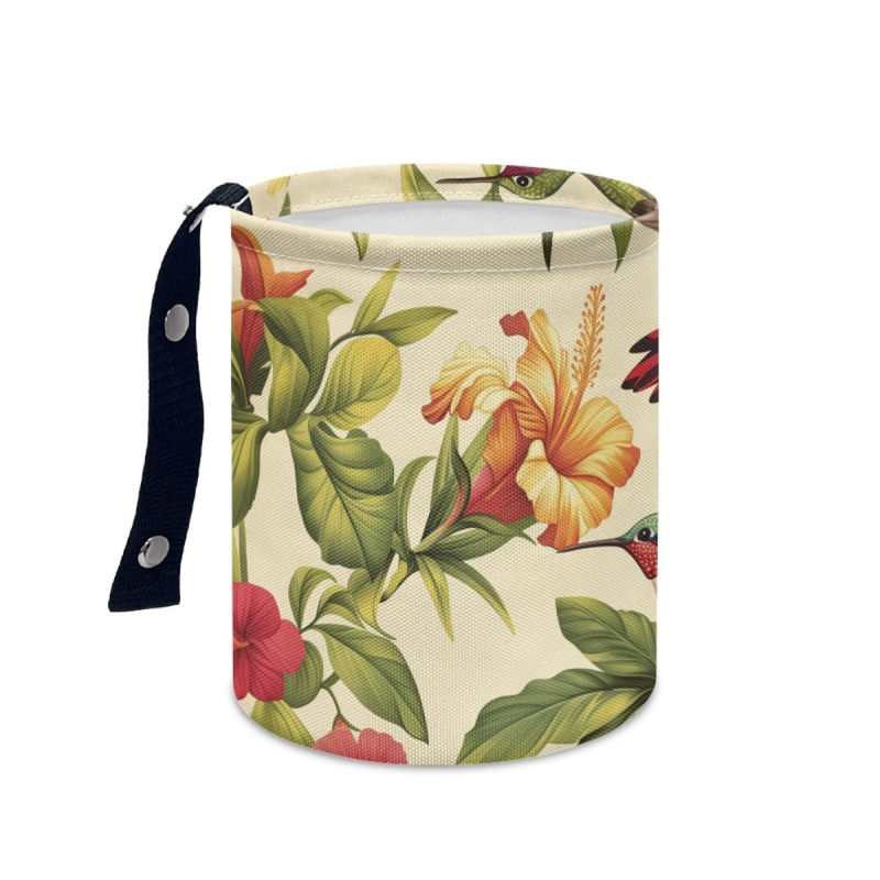 Coș de gunoi auto atârnat, poliester, potrivire universală, imprimare logo personalizabilă, design imprimabil cu model floral