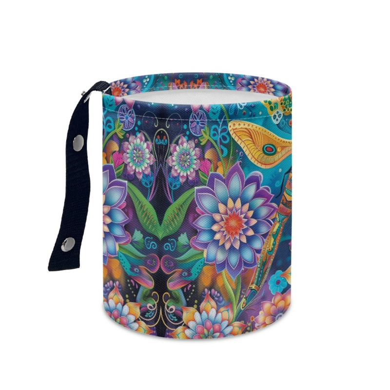 Coș de gunoi auto atârnat, poliester, potrivire universală, imprimare logo personalizabilă, design imprimabil cu model floral