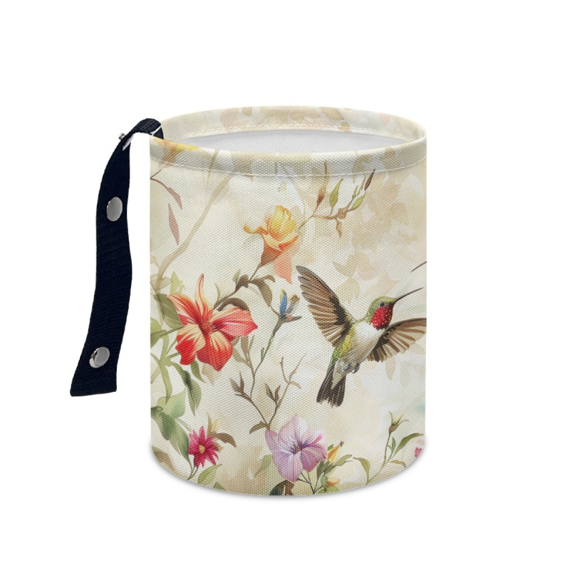 Coș de gunoi auto atârnat, poliester, potrivire universală, imprimare logo personalizabilă, design imprimabil cu model floral