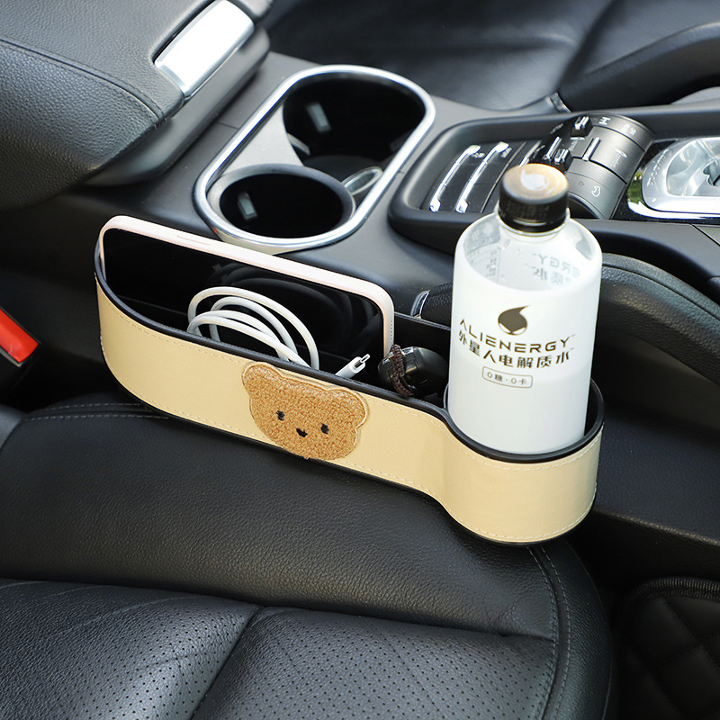 Cutie din piele pentru depozitare în spațiul dintre scaunul auto, universală, pentru agățat, personalizabilă.