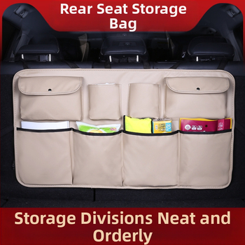 Automobilio bagažinės saugyklos krepšys, oda, didelė talpa, pakabinamasis naudojimo tipas, logotipo atspaudas