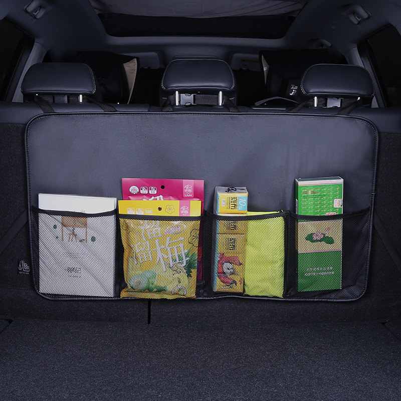 Automobilio bagažinės saugyklos krepšys, oda, didelė talpa, pakabinamasis naudojimo tipas, logotipo atspaudas