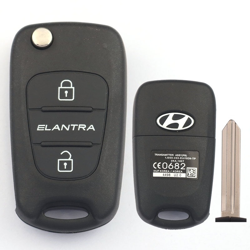 Carcasă de cheie la distanță pentru modelele Hyundai/Kia (i30, ix35, Rena, Sonata 8, Lion Run, Smart Run, K2K5) – carcasă din ABS, lamă de cheie din cupru, procesare personalizabilă, model 01, greutate 1