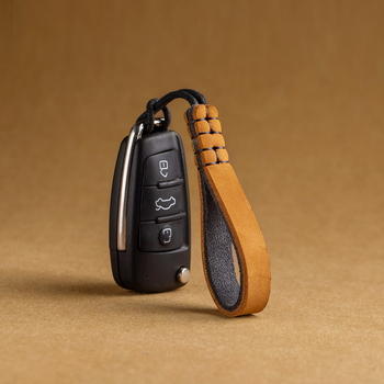 Κορδόνι κλειδιών από γνήσιο δέρμα, χειροποίητο, ανθεκτικό στη φθορά, για κλειδιά αυτοκινήτου, unisex
