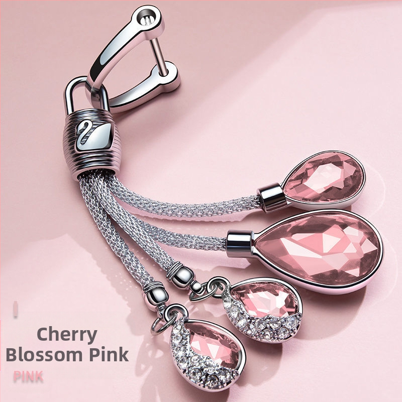 Ключодържател за автомобил с кристална висулка във форма на лебед – метал, сладък стил, автоинтериор аксесоар