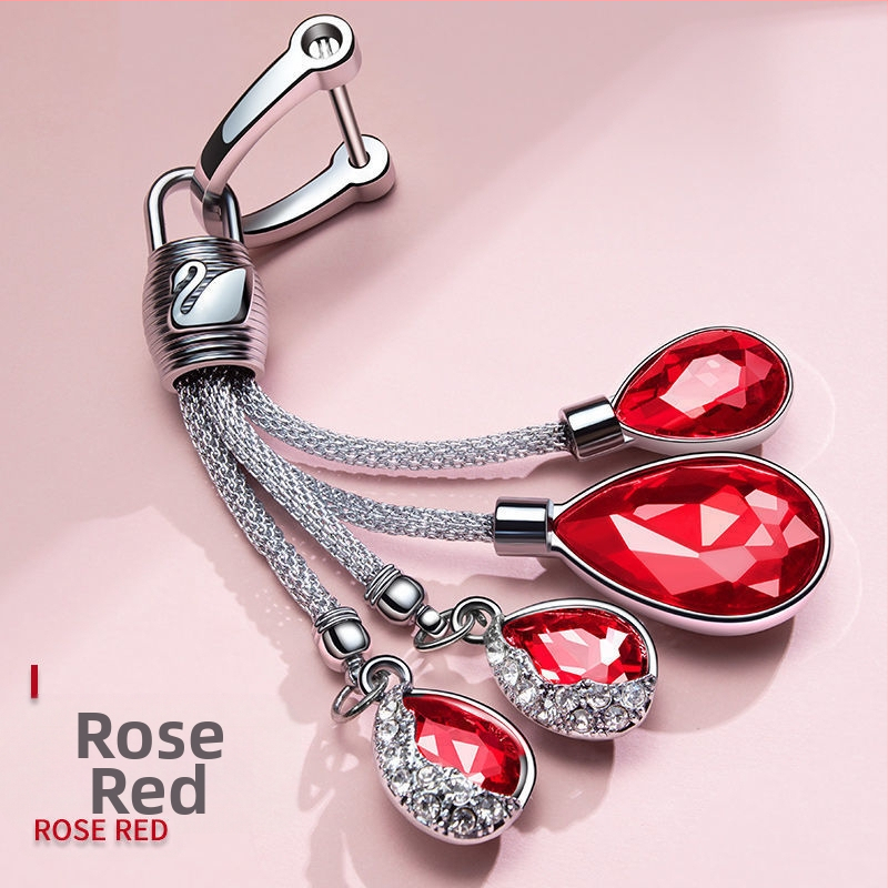 Ключодържател за автомобил с кристална висулка във форма на лебед – метал, сладък стил, автоинтериор аксесоар