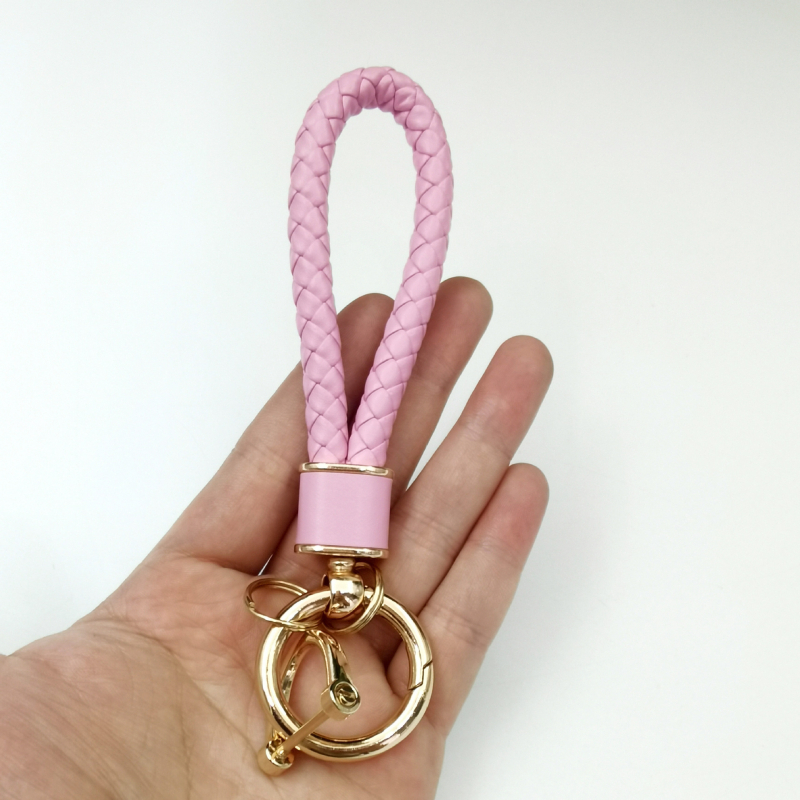 Ключодържател с плетено въже, антиизгубващ дизайн, метал, лек лукс стил, персонализиран за автомобилни ключове и чанти