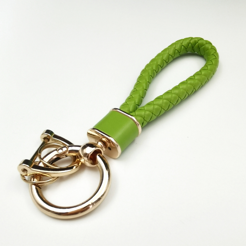 Ключодържател с плетено въже, антиизгубващ дизайн, метал, лек лукс стил, персонализиран за автомобилни ключове и чанти