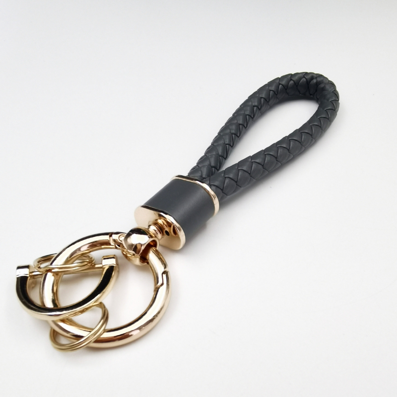 Ключодържател с плетено въже, антиизгубващ дизайн, метал, лек лукс стил, персонализиран за автомобилни ключове и чанти