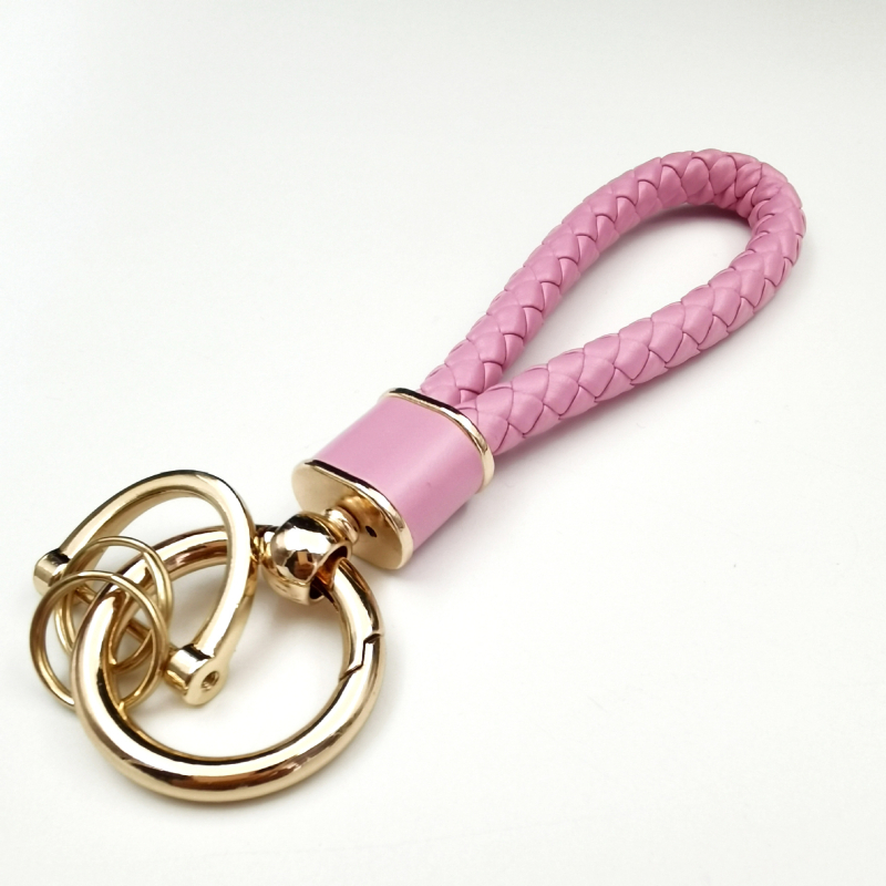 Ключодържател с плетено въже, антиизгубващ дизайн, метал, лек лукс стил, персонализиран за автомобилни ключове и чанти