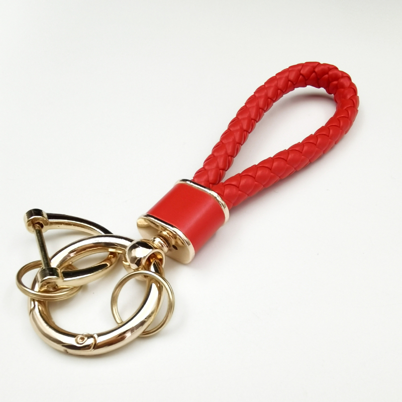 Ключодържател с плетено въже, антиизгубващ дизайн, метал, лек лукс стил, персонализиран за автомобилни ключове и чанти
