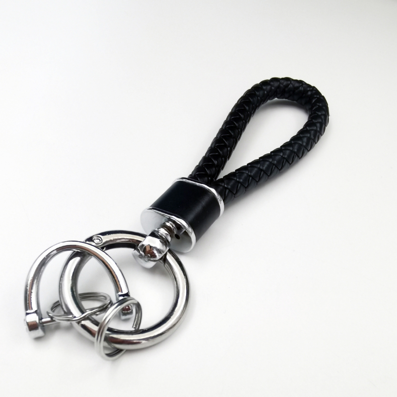 Ключодържател с плетено въже, антиизгубващ дизайн, метал, лек лукс стил, персонализиран за автомобилни ключове и чанти