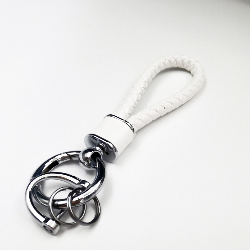 Ключодържател с плетено въже, антиизгубващ дизайн, метал, лек лукс стил, персонализиран за автомобилни ключове и чанти