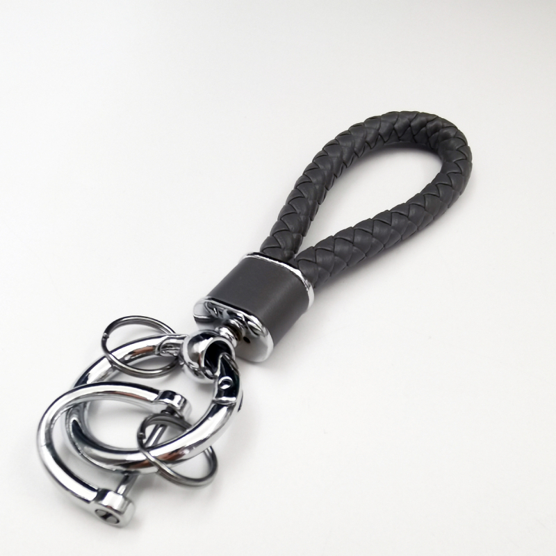 Ключодържател с плетено въже, антиизгубващ дизайн, метал, лек лукс стил, персонализиран за автомобилни ключове и чанти