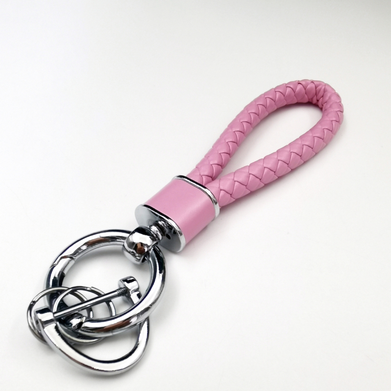 Ключодържател с плетено въже, антиизгубващ дизайн, метал, лек лукс стил, персонализиран за автомобилни ключове и чанти