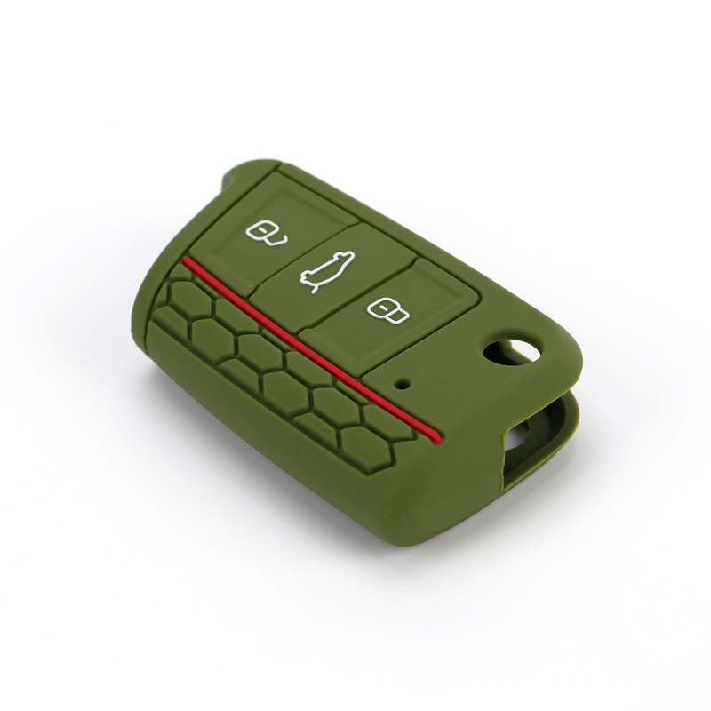 Capac cheie din silicon pentru VW Golf 7 – Margine Honeycomb, Stil simplu, Personalizabil