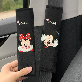 Μαξιλαράκι ζώνης αυτοκινήτου με ύφασμα ice silk, γλυκό σχέδιο κινουμένων σχεδίων, κατάλληλο για όλες τις εποχές, αξεσουάρ εσωτερικού αυτοκινήτου