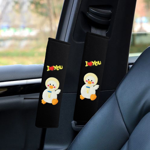 Pernă pentru centura de siguranță din material ice silk, design drăguț cu desene animate, universal pentru toate anotimpurile, accesoriu auto
