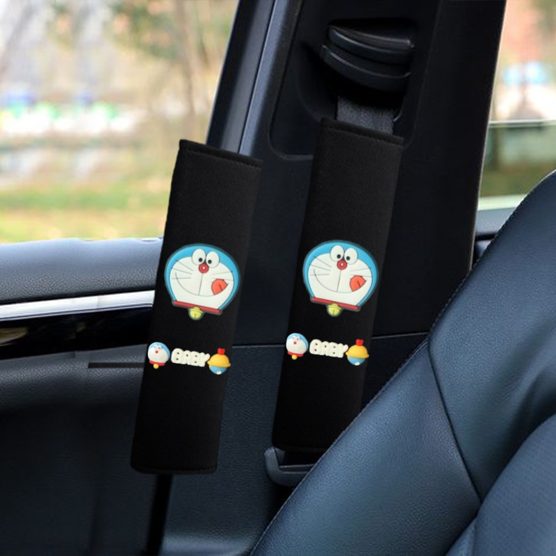 Pernă pentru centura de siguranță din material ice silk, design drăguț cu desene animate, universal pentru toate anotimpurile, accesoriu auto