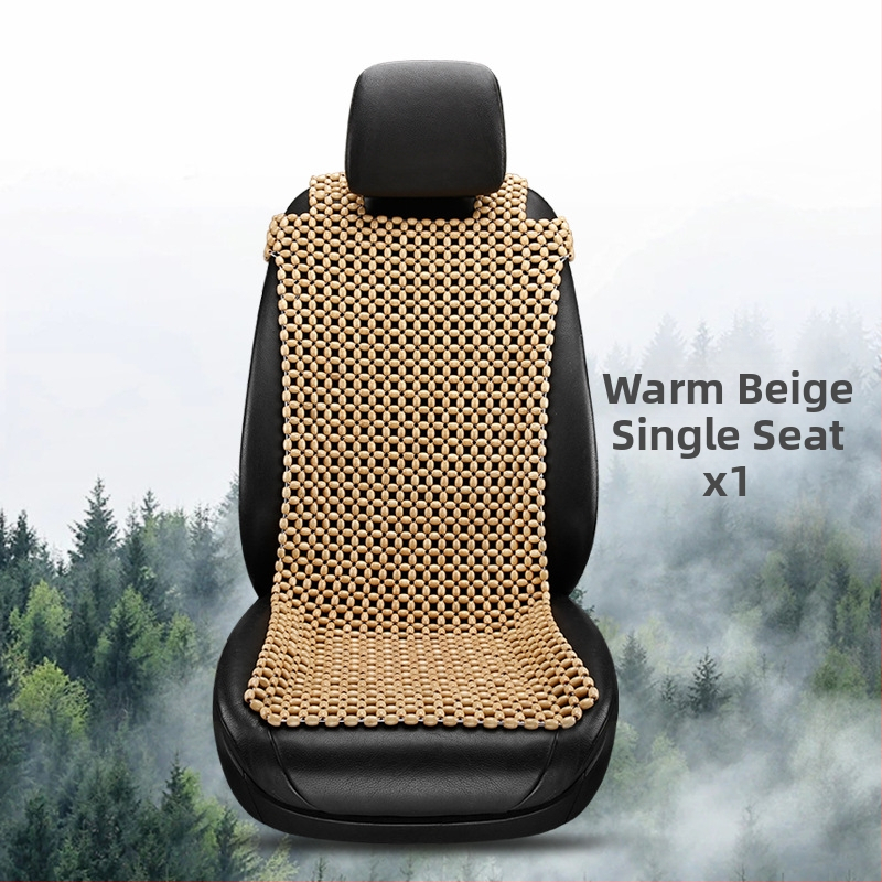 Automašīnas sēdvieta spilvens ar koka pērlēm — 3gab komplekts, pildījums no koka, zīmols 007