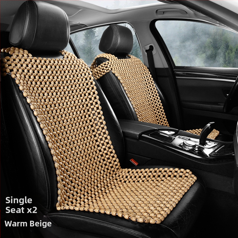 Automašīnas sēdvieta spilvens ar koka pērlēm — 3gab komplekts, pildījums no koka, zīmols 007