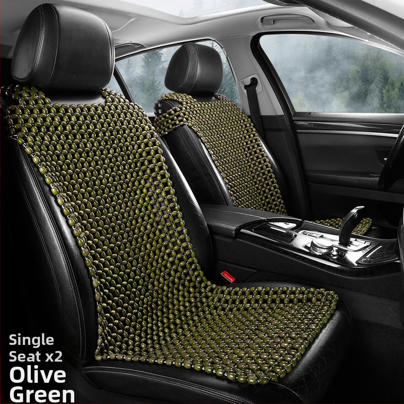 Automašīnas sēdvieta spilvens ar koka pērlēm — 3gab komplekts, pildījums no koka, zīmols 007