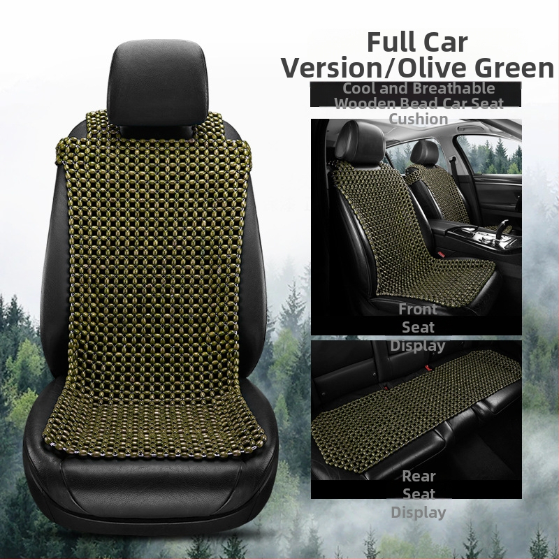 Automašīnas sēdvieta spilvens ar koka pērlēm — 3gab komplekts, pildījums no koka, zīmols 007