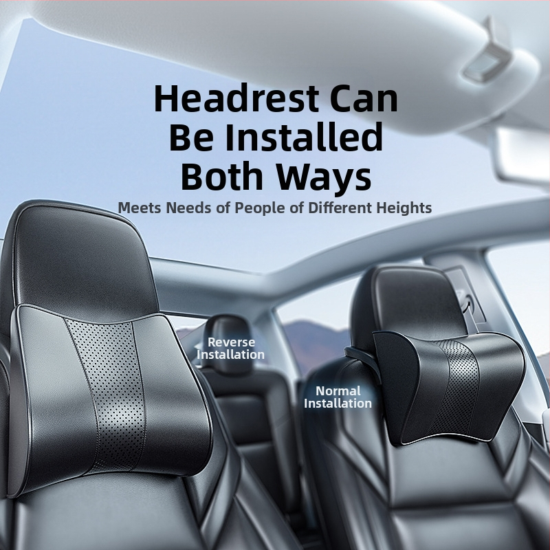 Autosedačový vankúš na hlavu do auta – Tesla Model 3/Y, pamäťová pena, velúr, nastavitelný nahor/dole, prispôsobiteľný