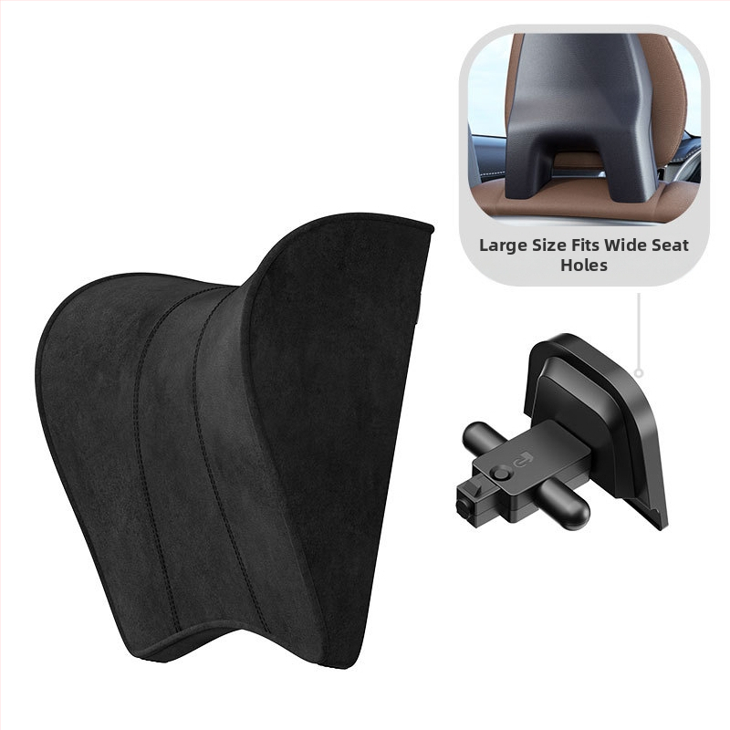 Automašīnas galvas atbalsta spilvens – Tesla Model 3/Y, atmiņas putas, zamšs, regulējams uz augšu un uz leju, pielāgojams