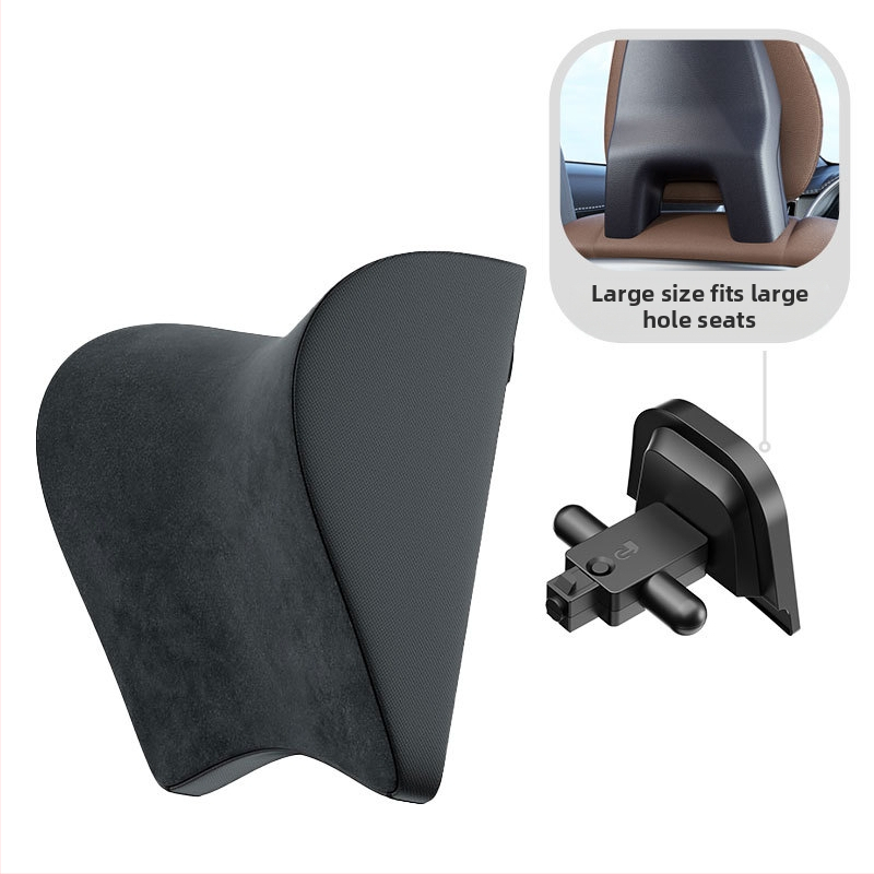 Automašīnas galvas atbalsta spilvens – Tesla Model 3/Y, atmiņas putas, zamšs, regulējams uz augšu un uz leju, pielāgojams