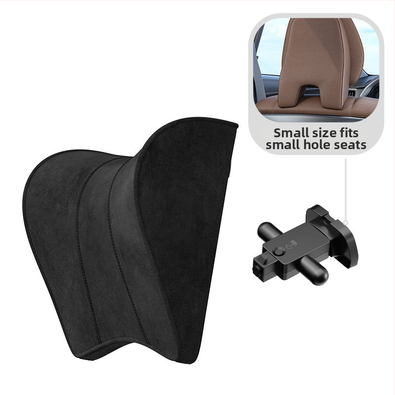 Automašīnas galvas atbalsta spilvens – Tesla Model 3/Y, atmiņas putas, zamšs, regulējams uz augšu un uz leju, pielāgojams