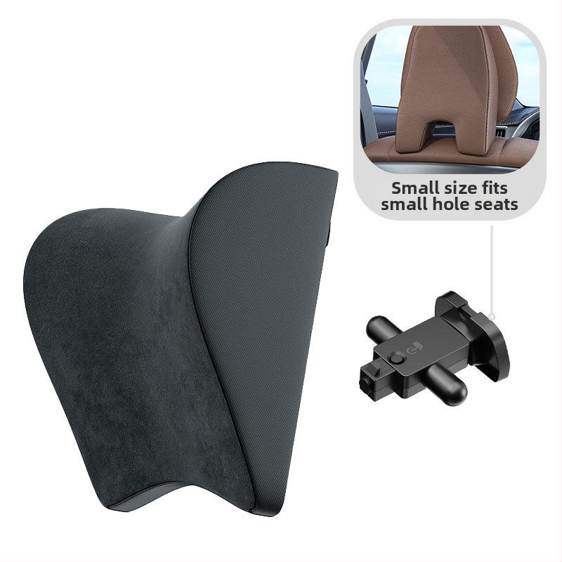 Automašīnas galvas atbalsta spilvens – Tesla Model 3/Y, atmiņas putas, zamšs, regulējams uz augšu un uz leju, pielāgojams