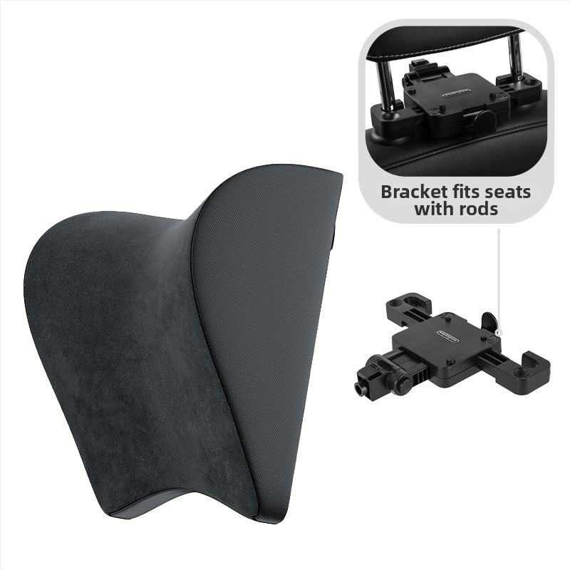 Automašīnas galvas atbalsta spilvens – Tesla Model 3/Y, atmiņas putas, zamšs, regulējams uz augšu un uz leju, pielāgojams