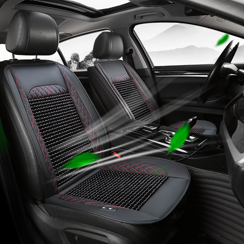 Szellőző autóülés párna fa gyöngyökkel – töltet: szivacs, Zhen Dian, nyár, szellőzés, felület: fa