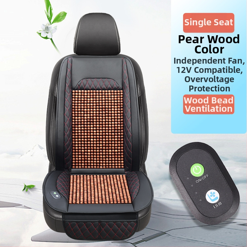 Szellőző autóülés párna fa gyöngyökkel – töltet: szivacs, Zhen Dian, nyár, szellőzés, felület: fa