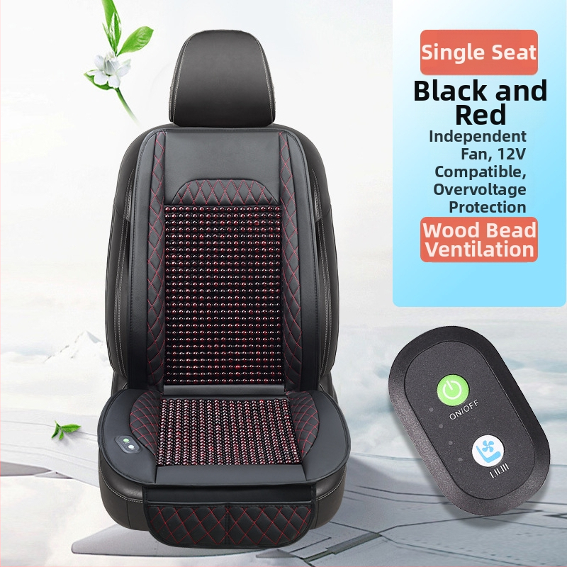 Szellőző autóülés párna fa gyöngyökkel – töltet: szivacs, Zhen Dian, nyár, szellőzés, felület: fa