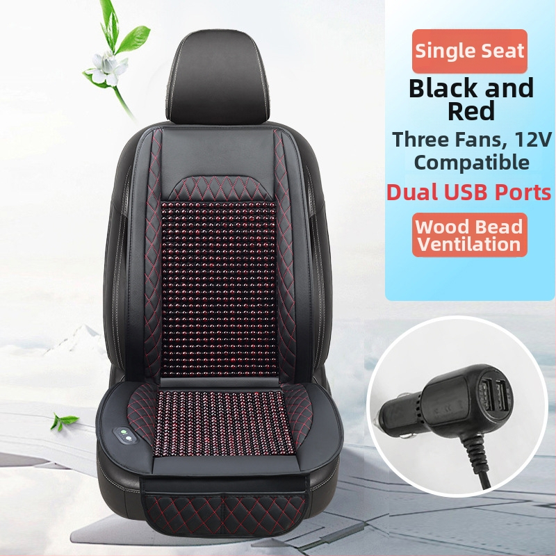 Szellőző autóülés párna fa gyöngyökkel – töltet: szivacs, Zhen Dian, nyár, szellőzés, felület: fa