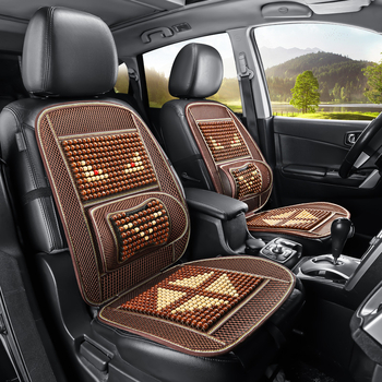 Μαξιλάρι καθίσματος αυτοκινήτου με ξύλινοι κόκκοι, χειρομασάζ, αναπνεύσιμο κάλυμμα Ice Silk, ενιαίο για μπροστά και για το κάθισμα του συνοδηγού