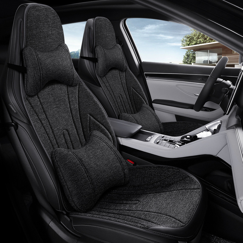 Автомобилна ленена дишаща седалкова възглавница за зима, модерен силует за шофьорската седалка, полупокрита и удобна; Материал: влакна; Пълнеж: без пълнеж; Поддържа смесени партиди; MOQ: 1