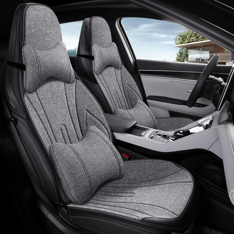 Автомобилна ленена дишаща седалкова възглавница за зима, модерен силует за шофьорската седалка, полупокрита и удобна; Материал: влакна; Пълнеж: без пълнеж; Поддържа смесени партиди; MOQ: 1