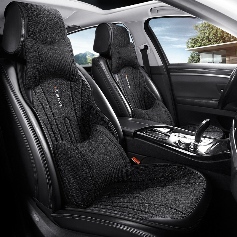 Автомобилна ленена дишаща седалкова възглавница за зима, модерен силует за шофьорската седалка, полупокрита и удобна; Материал: влакна; Пълнеж: без пълнеж; Поддържа смесени партиди; MOQ: 1