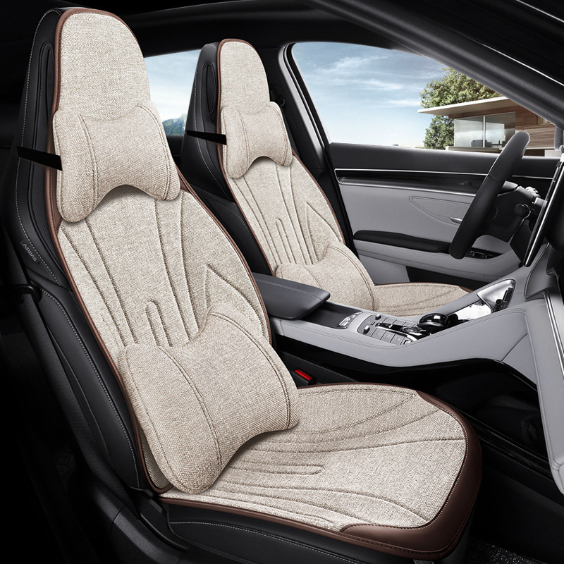 Автомобилна ленена дишаща седалкова възглавница за зима, модерен силует за шофьорската седалка, полупокрита и удобна; Материал: влакна; Пълнеж: без пълнеж; Поддържа смесени партиди; MOQ: 1