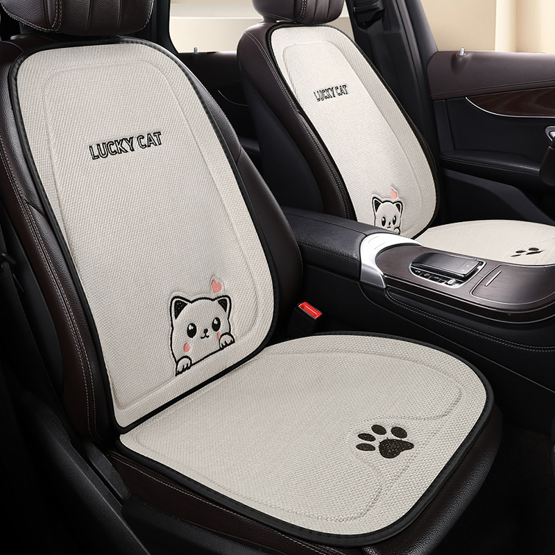 Set jastuka za auto s dizajnom mačje srce, za sve sezone, prozračan, punjenje od sintetičkih vlakana, uključuje jastuk za sjedalo i jastuk za leđa.