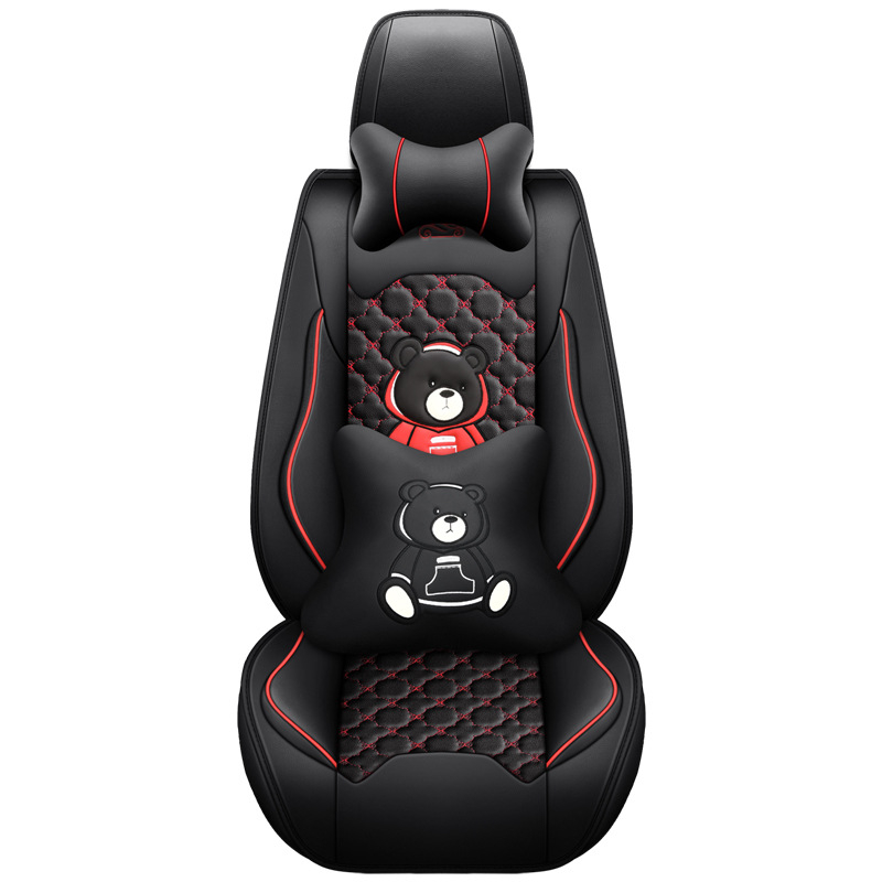 Teljes körű autóülésvédő, rajzfilm-szerű stílus, PU bőr, töltet szintetikus rostokból, Xin Meng De, négy évszakos használatra