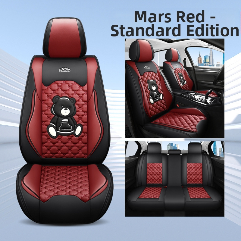 Teljes körű autóülésvédő, rajzfilm-szerű stílus, PU bőr, töltet szintetikus rostokból, Xin Meng De, négy évszakos használatra