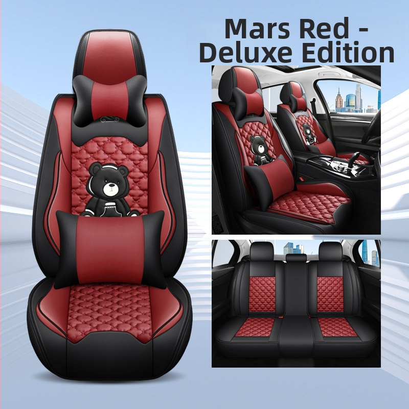 Teljes körű autóülésvédő, rajzfilm-szerű stílus, PU bőr, töltet szintetikus rostokból, Xin Meng De, négy évszakos használatra